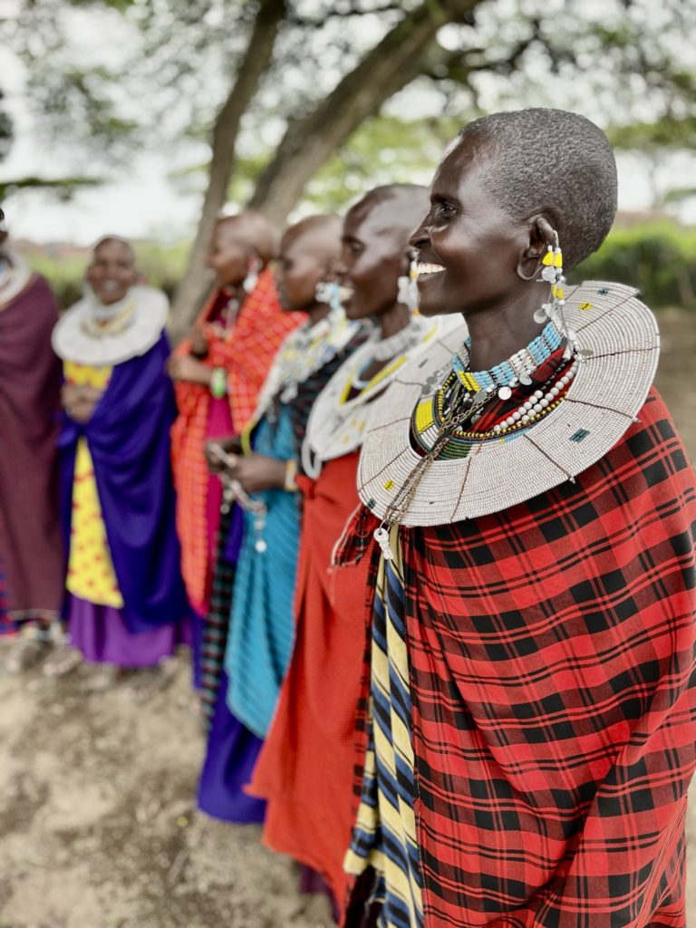 Maasai couple (warrior and girl) in traditional clothing. Africa